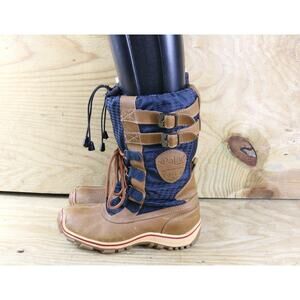 Pajar Boots Women 8.5 Brown Adriana Boots Winter Snow Shoes Fur Lined Lace Up